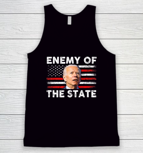 Enemy Of State Trump Quotes American Patriotic USA Flag Tank Top