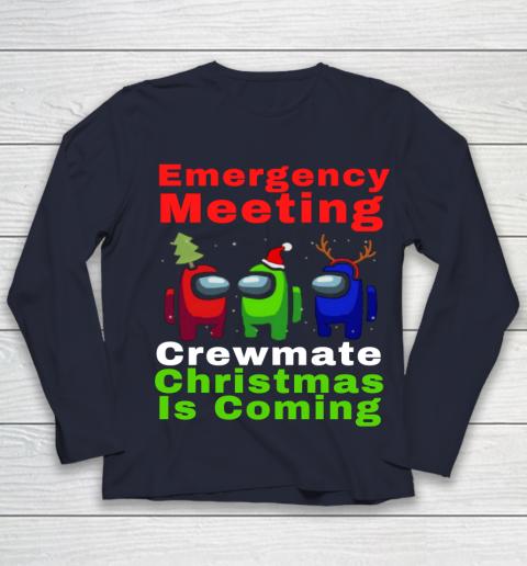 Among Us Emergency Meeting Crewmate Christmas Is Coming Youth Long Sleeve 2