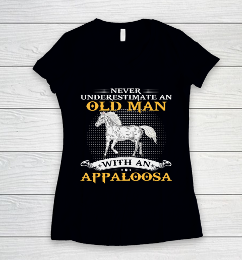 Father gift shirt Mens Never Underestimate An Old Man With An Appaloosa Horse Funny T Shirt Women's V-Neck T-Shirt