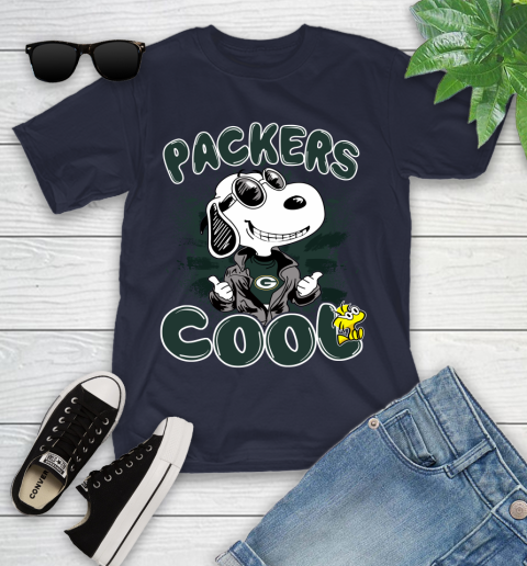NFL Football Green Bay Packers Cool Snoopy Shirt Youth T-Shirt 2