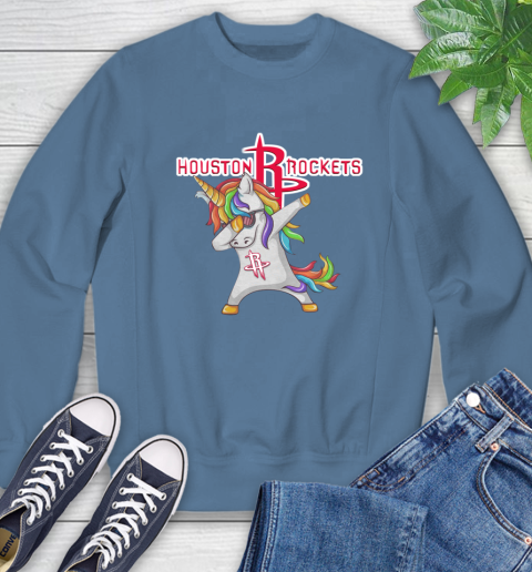 Houston Rockets NBA Basketball Funny Unicorn Dabbing Sports Sweatshirt 8 Houston Rockets NBA Basketball Funny Unicorn Dabbing Sports Sweatshirt - Image 8