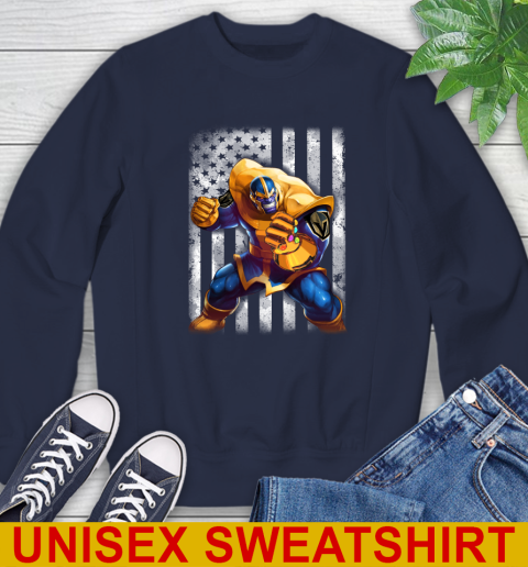 NHL Hockey Vegas Golden Knights Thanos Marvel American Flag Shirt Sweatshirt - Image 3