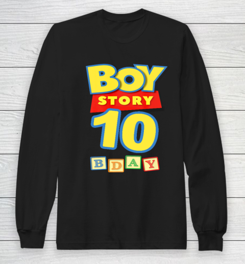 Toy Blocks Boy Story 10 Year Old Birthday Long Sleeve T-Shirt