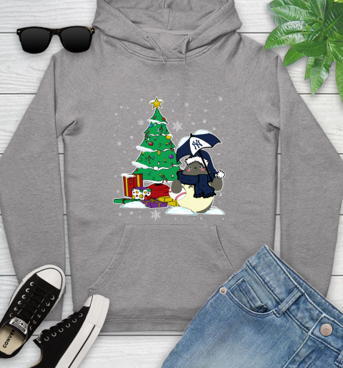 New York Yankees MLB Baseball Cute Tonari No Totoro Christmas Sports Youth Hoodie 6
