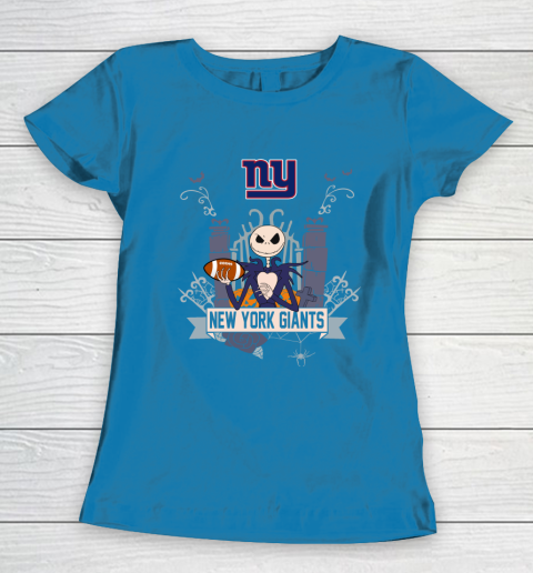 NFL New York Giants Football Jack Skellington Halloween Women's T-Shirt 6