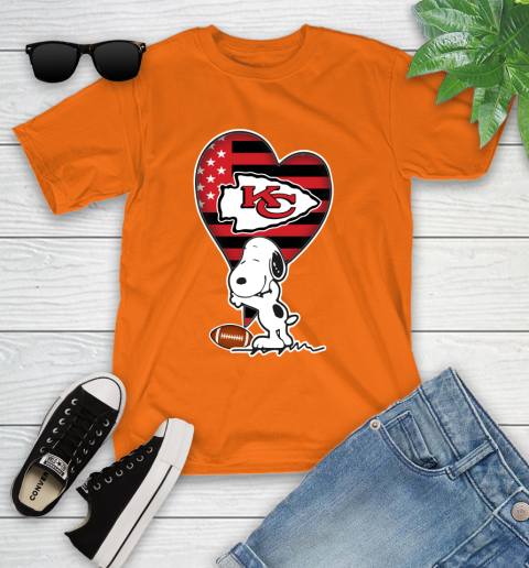 Kansas City Chiefs NFL Football The Peanuts Movie Adorable Snoopy Youth T-Shirt 7