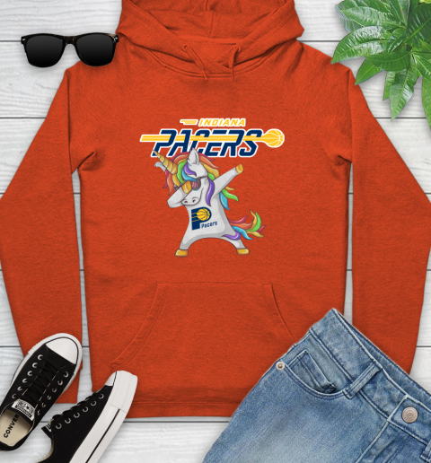 Indiana Pacers NBA Basketball Funny Unicorn Dabbing Sports Youth Hoodie 5