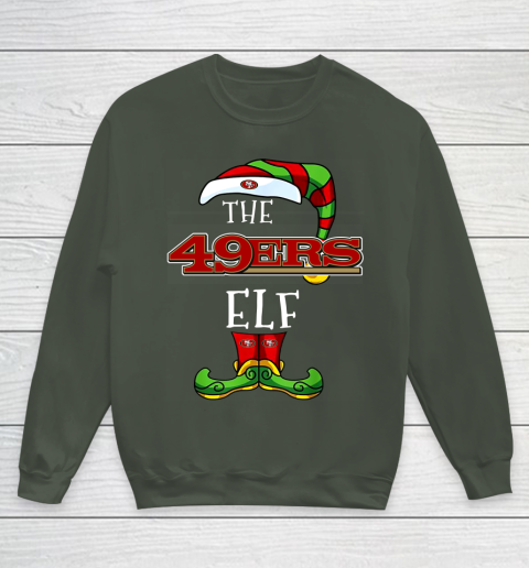 San Francisco 49ers Christmas ELF Funny NFL Youth Sweatshirt 8