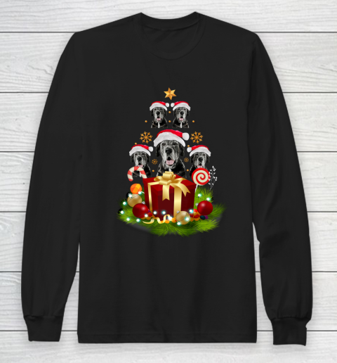 Santa Great Dane Christmas Tree Xmas Gift for Great Dane Long Sleeve T-Shirt