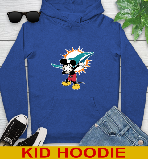 Miami Dolphins NFL Football Dabbing Mickey Disney Sports Youth Hoodie 10