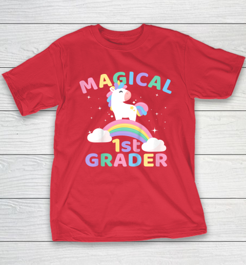 Back To School 1st First Grade Magical Unicorn Rainbow Youth T-Shirt 7