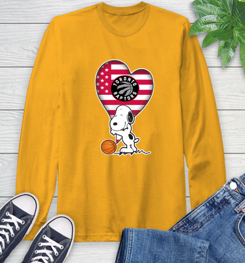 Toronto Raptors NBA Basketball The Peanuts Movie Adorable Snoopy Long Sleeve T-Shirt 3