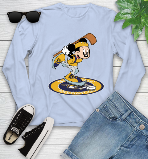 NHL Hockey Nashville Predators Cheerful Mickey Disney Shirt Youth Long Sleeve 9