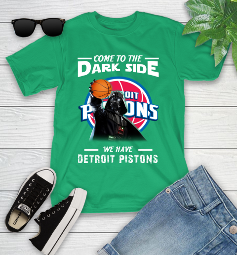 NBA Come To The Dark Side We Have Detroit Pistons Star Wars Darth Vader Basketball Youth T-Shirt 8