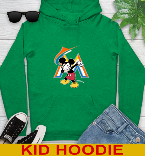 Miami Marlins MLB Baseball Dabbing Mickey Disney Sports Youth Hoodie 8