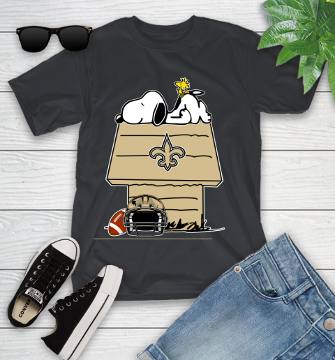 New Orleans Saints NFL Football Snoopy Woodstock The Peanuts Movie Youth T-Shirt 2