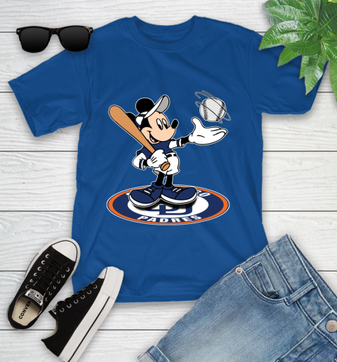 MLB Baseball San Diego Padres Cheerful Mickey Disney Shirt Youth T-Shirt 9