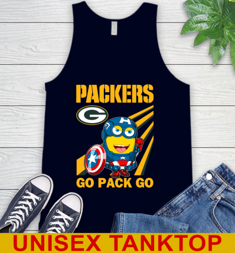 NFL Football Green Bay Packers Captain America Marvel Avengers Minion Shirt Tank Top 2