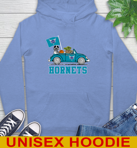 NBA Basketball Charlotte Hornets Darth Vader Baby Yoda Driving Star Wars Shirt Hoodie 11