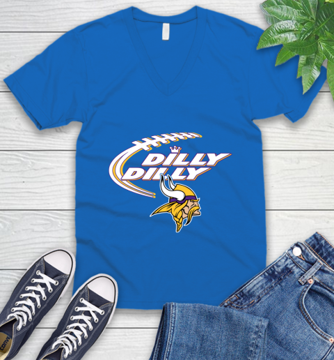 NFL Minnesota Vikings Dilly Dilly Football Sports V-Neck T-Shirt 6