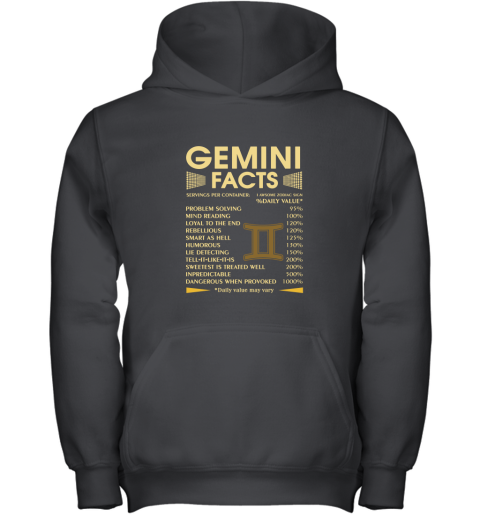 Zodiac Gemini Facts Awesome Zodiac Sign Daily Value Youth Hoodie