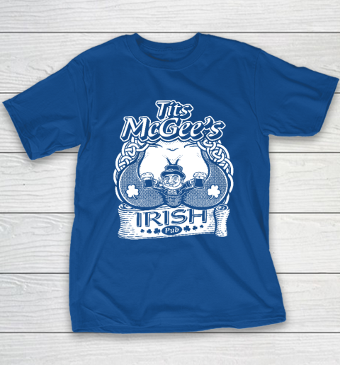 Tits McGee'ss Irish Pub Funny St. Patrick's Day Shamrocks Youth T-Shirt 6