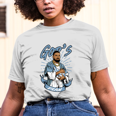 Air Jordan 1 Hyper Royal Matching Sneaker Tshirt Frake God's Plan Blue and White Jordan Tshirt