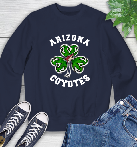 NHL Arizona Coyotes Three Leaf Clover St Patrick's Day Hockey Sports Sweatshirt 2