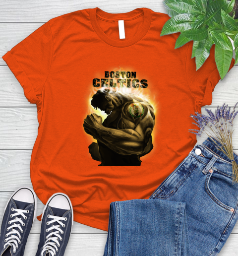 Boston Celtics NBA Basketball Hulk Marvel Avengers Sports Women's T-Shirt 3