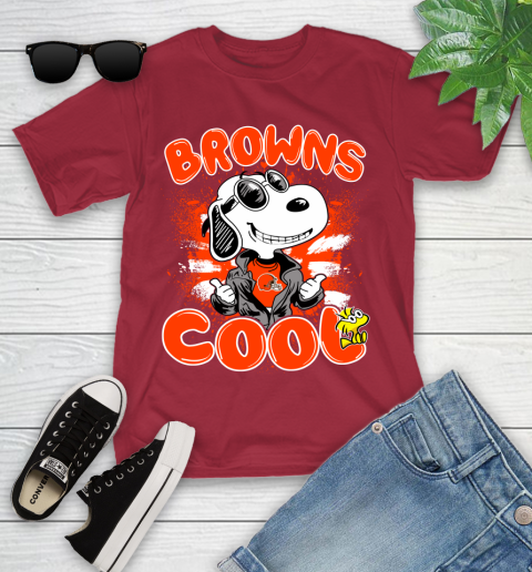 NFL Football Cleveland Browns Cool Snoopy Shirt Youth T-Shirt 12
