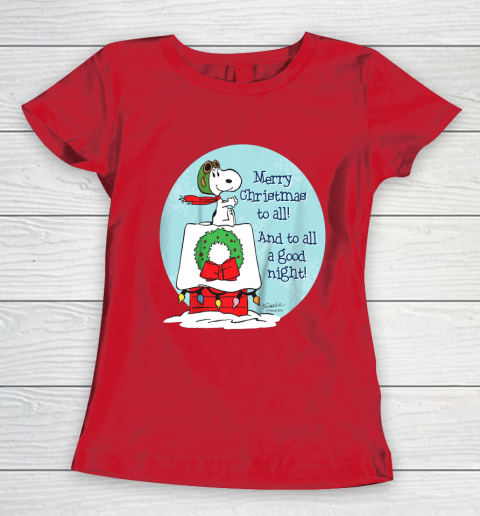 Peanuts Snoopy Merry Christmas and to all Good Night Women's T-Shirt 19