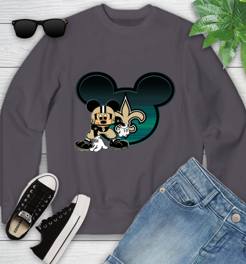 NFL New Orleans Saints Mickey Mouse Disney Football T Shirt Youth Sweatshirt 6