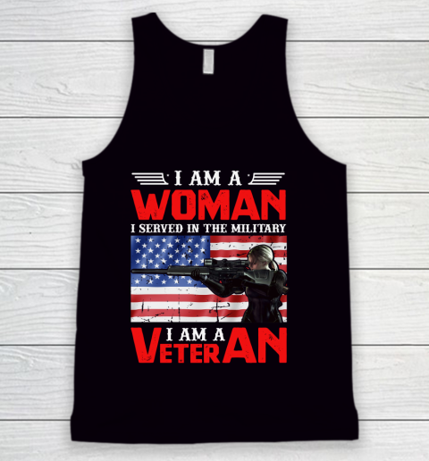 Veteran Shirt I Am A Woman I Am A Veteran Usa Flag Tank Top