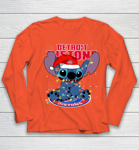 Detroit Pistons NBA noel stitch Basketball Christmas Youth Long Sleeve 2