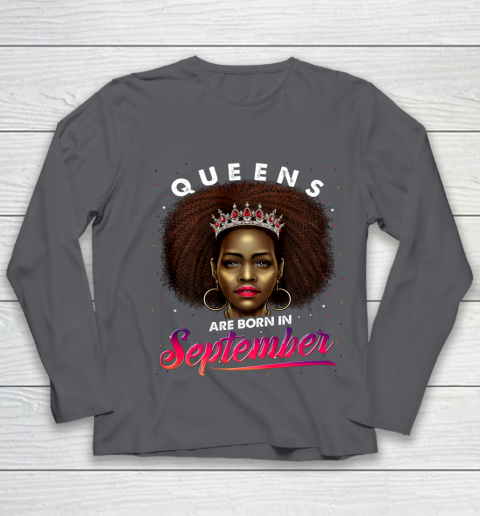Queens Born September Shirt Black Girl Virgo Libra Birthday Youth Long Sleeve 6