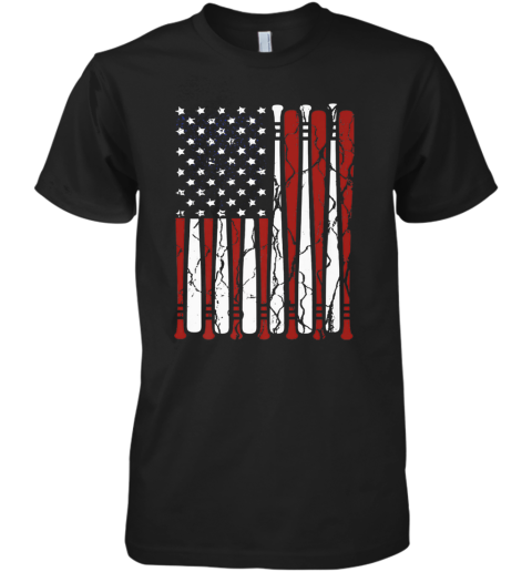 American Flag Baseball Bat 4Th Of July Premium Men's T-Shirt