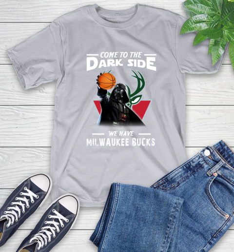 NBA Come To The Dark Side We Have Milwaukee Bucks Star Wars Darth Vader Basketball T-Shirt 6