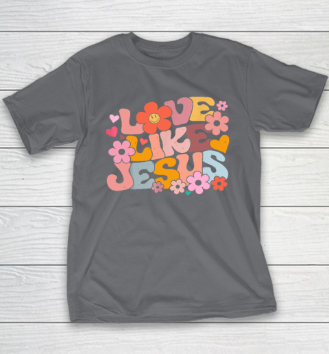 Love Like Jesus Christian Bible Verse Trendy Floral Heart Youth T-Shirt 5