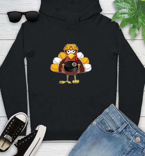 Boston Bruins Turkey Thanksgiving Day Youth Hoodie 2