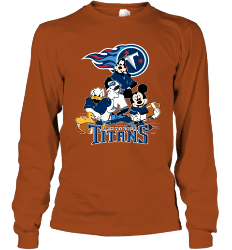 NFL Tennessee Titans Mickey Mouse Donald Duck Goofy Football T Shirt SvCmLAsxI86 long sleeve tee 14 95 151514 front texas orange