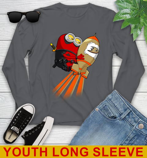 NHL Hockey Anaheim Ducks Deadpool Minion Marvel Shirt Youth Long Sleeve 9