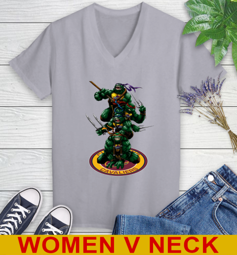 NBA Basketball Cleveland Cavaliers Teenage Mutant Ninja Turtles Shirt Women's V-Neck T-Shirt 5