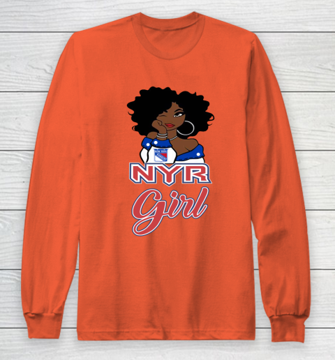 New York Rangers Girl NHL Long Sleeve T-Shirt 5