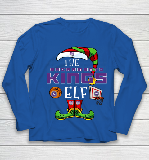 Sacramento Kings Christmas ELF Funny NBA Youth Long Sleeve 7