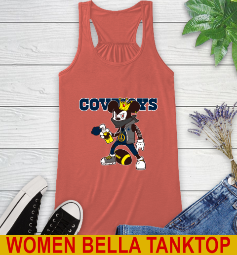 Dallas Cowboys NFL Football Mickey Peace Sign Sports Racerback Tank 4