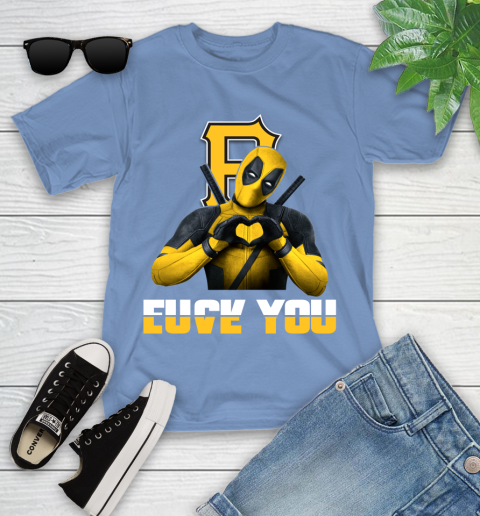 MLB Pittsburgh Pirates Deadpool Love You Fuck You Baseball Sports Youth T-Shirt 30