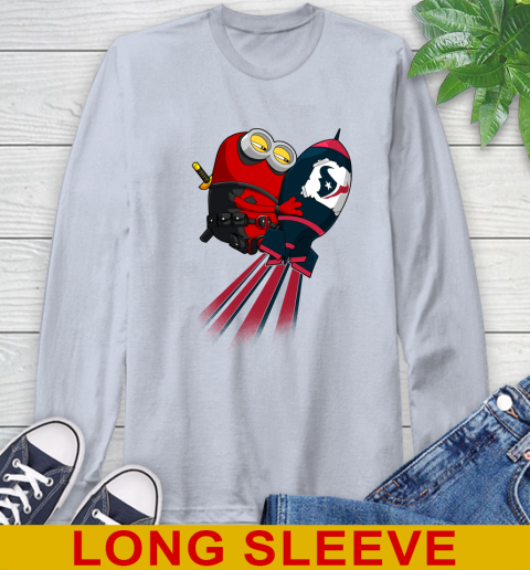 NFL Football Houston Texans Deadpool Minion Marvel Shirt Long Sleeve T-Shirt 6
