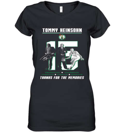 15 Tommy Heinsohn Thank For The Memories Signature Women's V-Neck T-Shirt