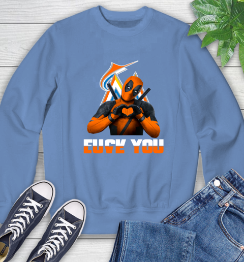 MLB Miami Marlins Deadpool Love You Fuck You Baseball Sports Sweatshirt 11
