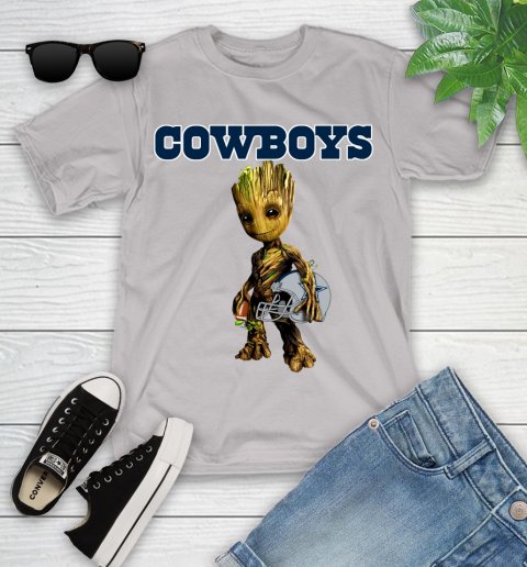 Dallas Cowboys NFL Football Groot Marvel Guardians Of The Galaxy Youth T-Shirt 12